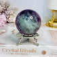 High Grade Watermelon Fluorite Sphere on Stand 337g