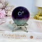 High Grade Watermelon Fluorite Sphere on Stand 337g