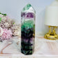 High Grade Rainbow Fluorite Tower with Rainbows 15cm 502g