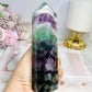 High Grade Rainbow Fluorite Tower with Rainbows 15cm 502g
