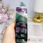 High Grade Rainbow Fluorite Tower with Rainbows 15cm 502g