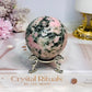 Pink Opal X Green Tourmaline Sphere on Stand 386g