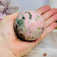 Pink Opal X Green Tourmaline Sphere on Stand 386g