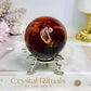 High Grade Druzy Carnelian Sphere On Stand 269g