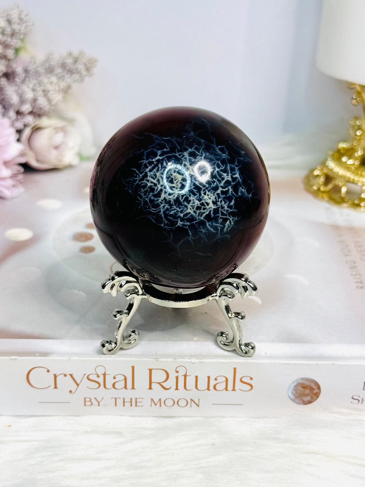 High Grade Druzy Carnelian Sphere On Stand 269g