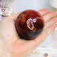 High Grade Druzy Carnelian Sphere On Stand 269g