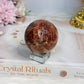 High Grade Sparkling Gold Sunstone X Moonstone Sphere on Stand 152g