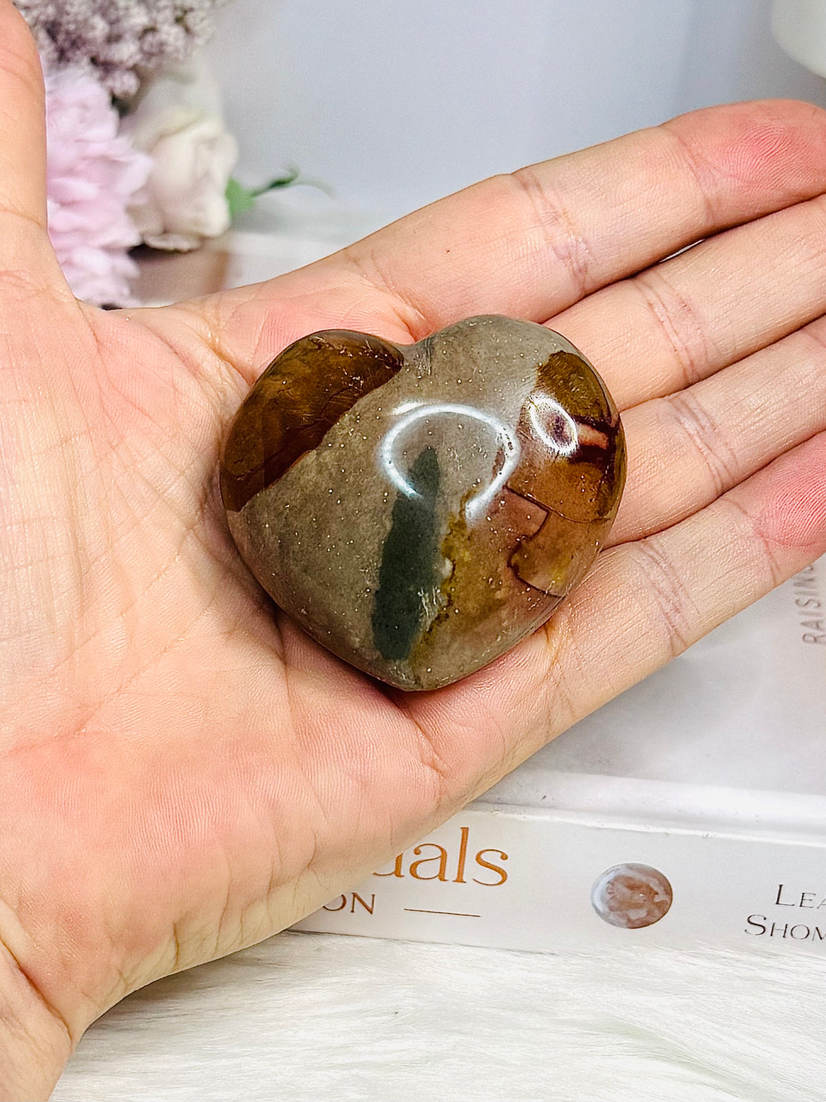 Polychrome Jasper Puffy Heart 79g