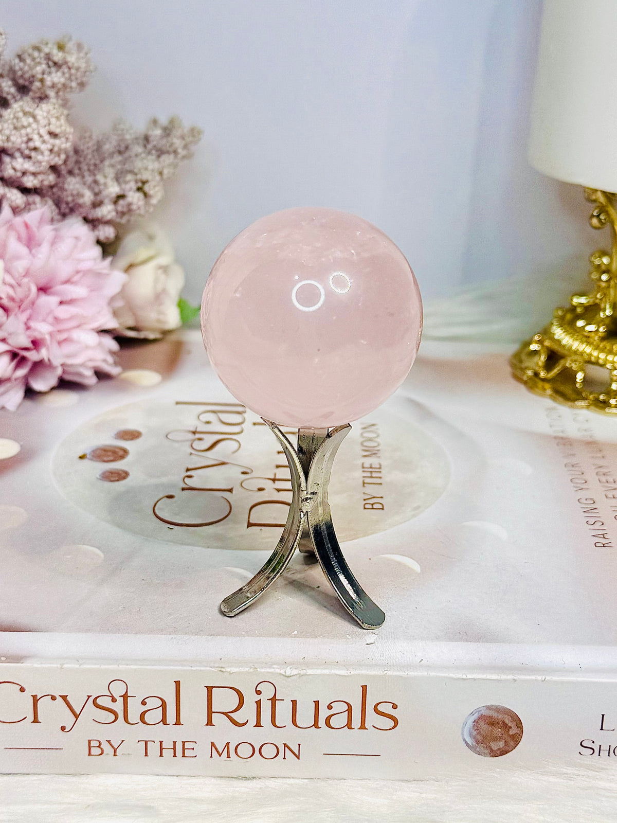 Rose Quartz Sphere On Stand 102g