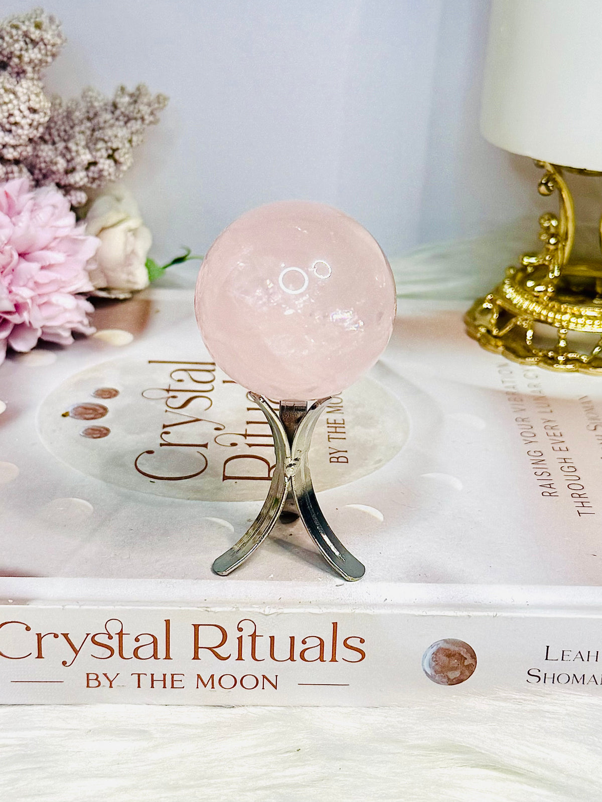 Rose Quartz Sphere On Stand 102g