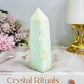 Natural Chrysoprase Tower (imperfections are part of her) 8.5cm