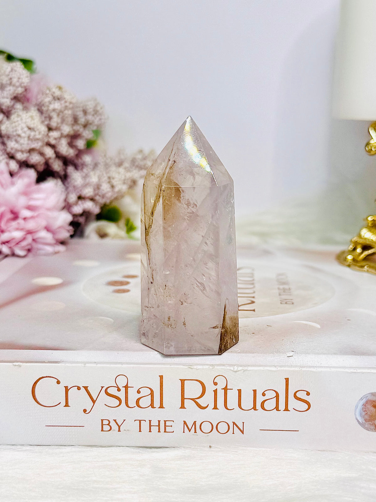 Rare Dentrictic Leaf Rose Quartz Tower 7cm