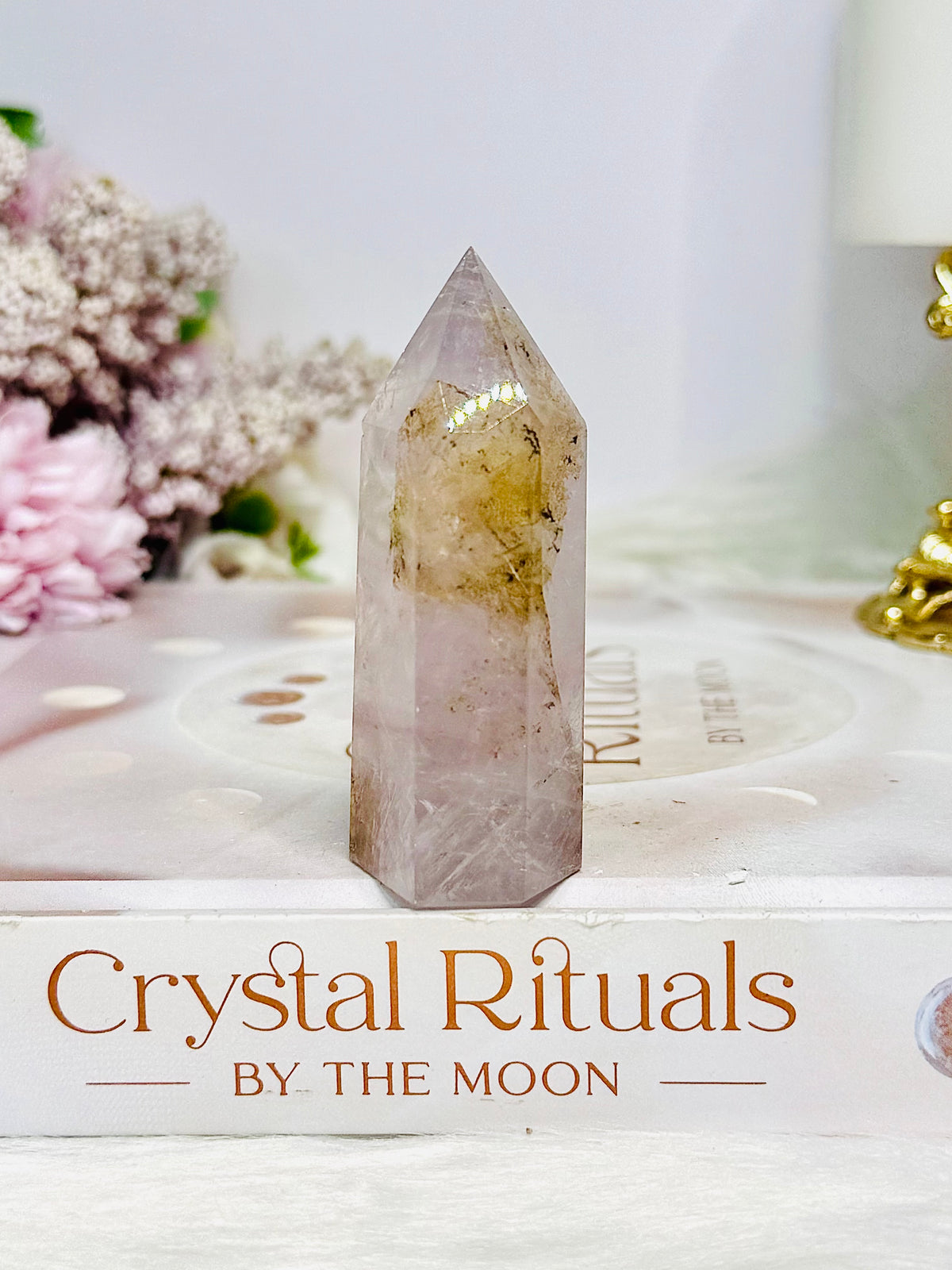Rare Dentrictic Leaf Rose Quartz Tower 7cm