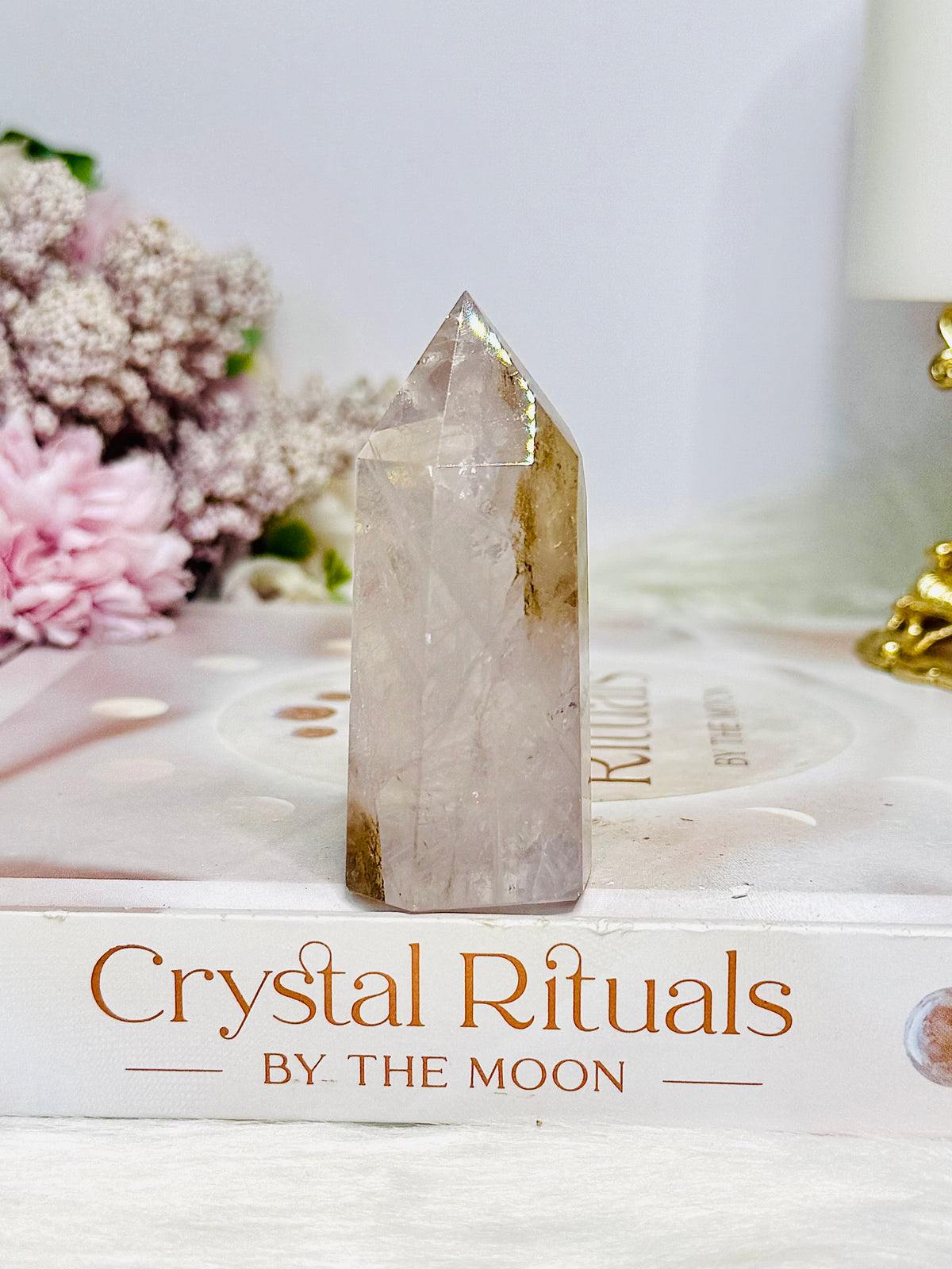 Rare Dentrictic Leaf Rose Quartz Tower 7cm