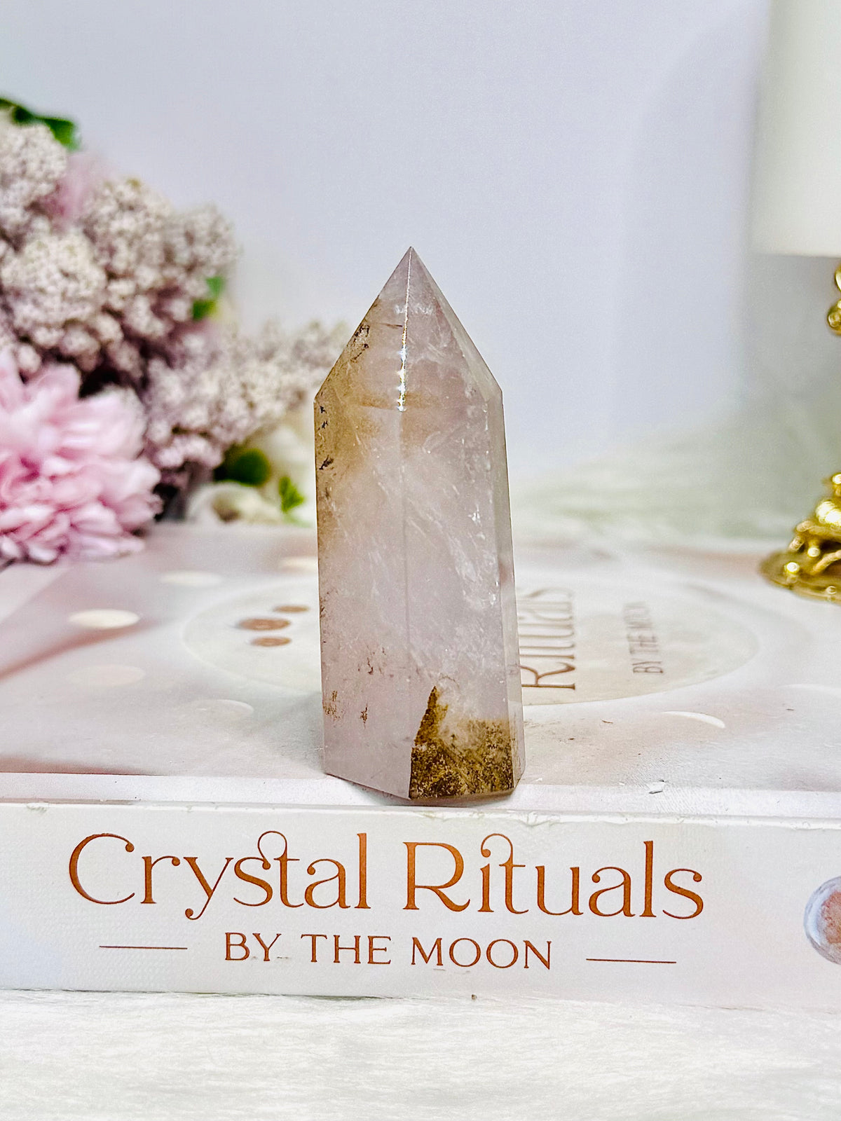 Rare Dentrictic Leaf Rose Quartz Tower 7cm