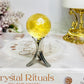 High Grade Honey Calcite Sphere on Stand 7cm