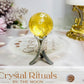 High Grade Honey Calcite Sphere on Stand 7cm