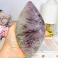 Large Amethyst Carved Marquise | Evil Eye 15.5cm 721g On Stand