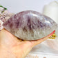 Large Amethyst Carved Marquise | Evil Eye 15.5cm 721g On Stand