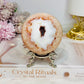 High Grade Druzy Carnelian Sphere On Stand 465g