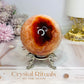High Grade Druzy Carnelian Sphere On Stand 465g