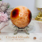High Grade Druzy Carnelian Sphere On Stand 465g