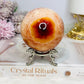 High Grade Druzy Carnelian Sphere On Stand 465g