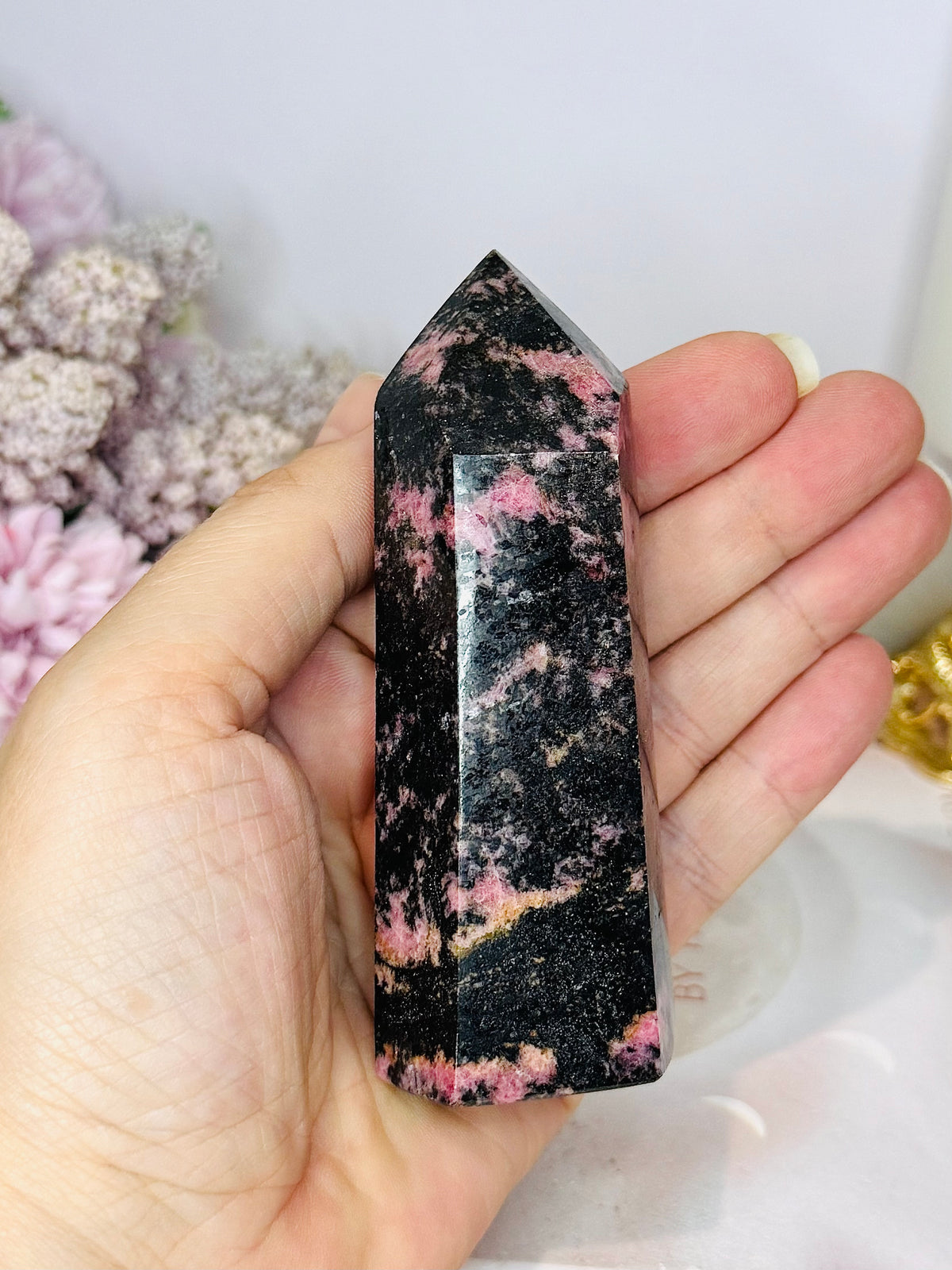 Chunky Rhodonite Tower 10cm