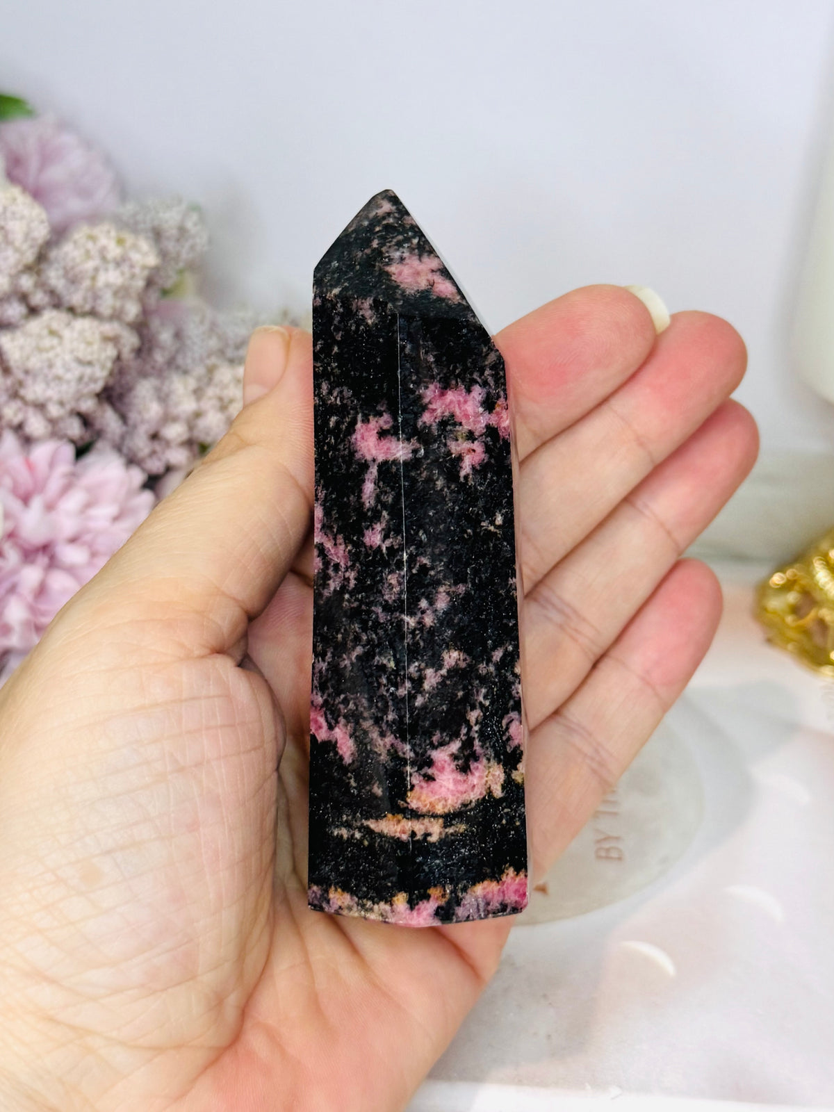 Chunky Rhodonite Tower 10cm