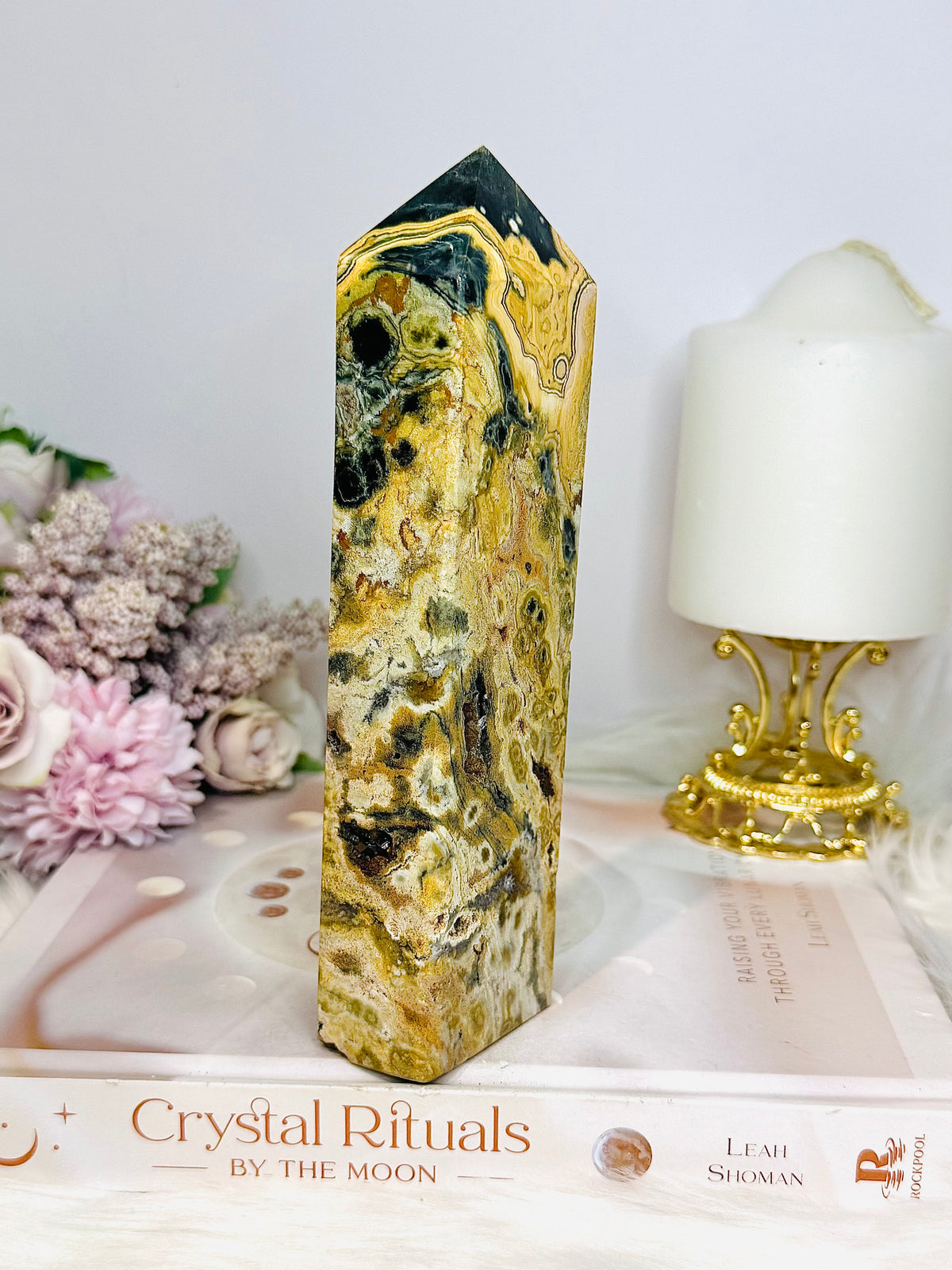 Large Orbicular Ocean Jasper Druzy Tower 18cm 531g