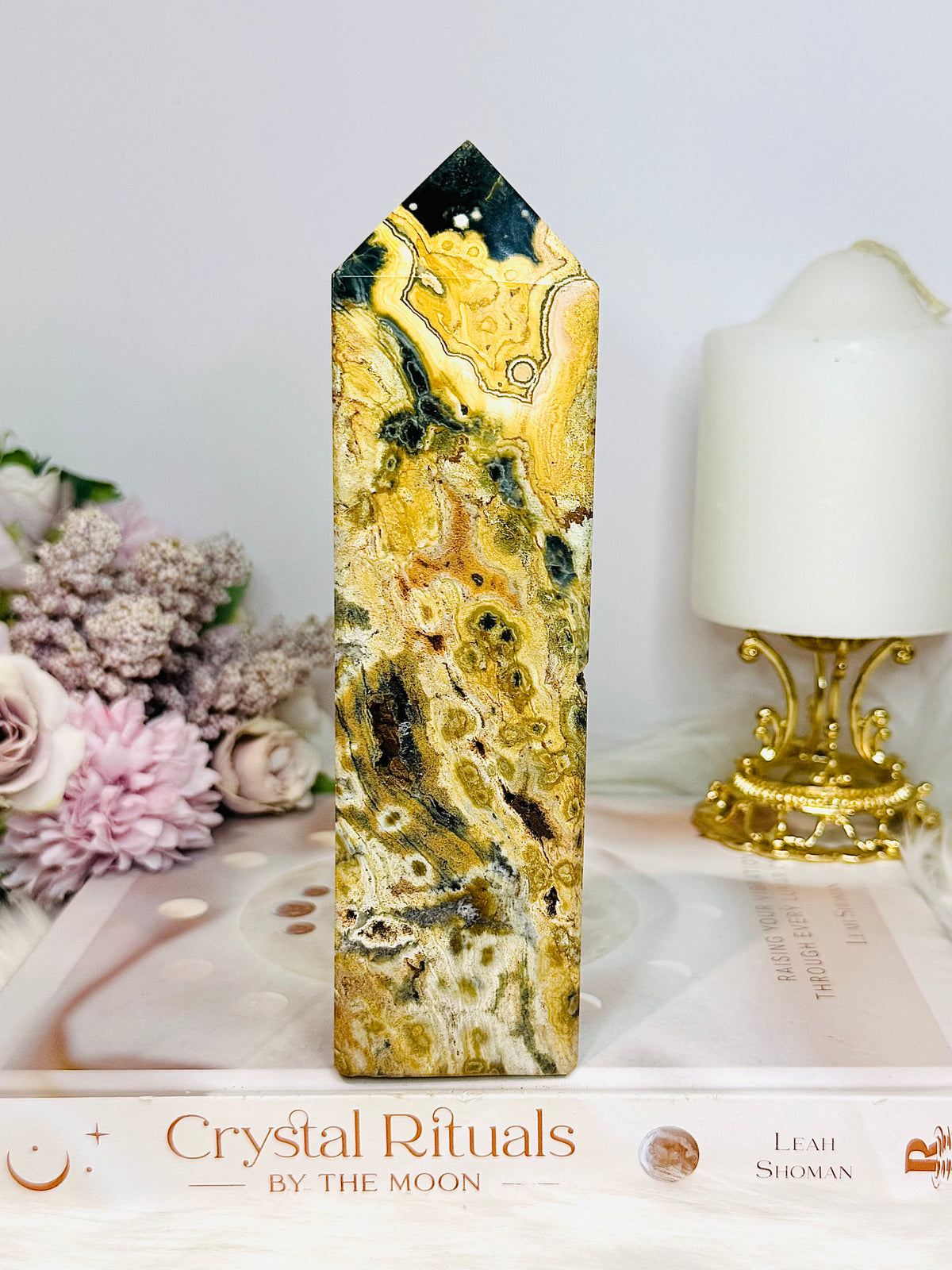 Large Orbicular Ocean Jasper Druzy Tower 18cm 531g