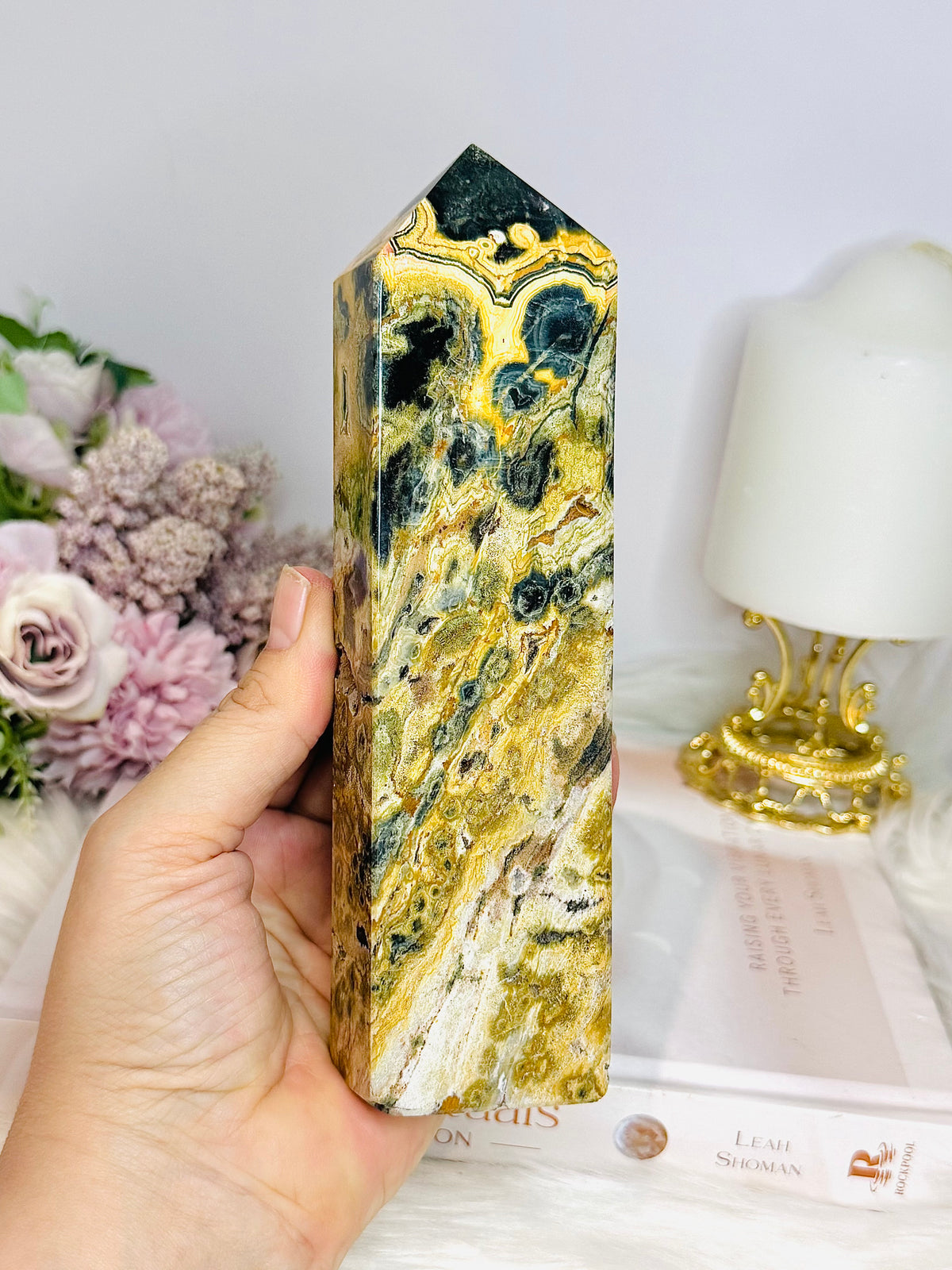 Large Orbicular Ocean Jasper Druzy Tower 18cm 531g