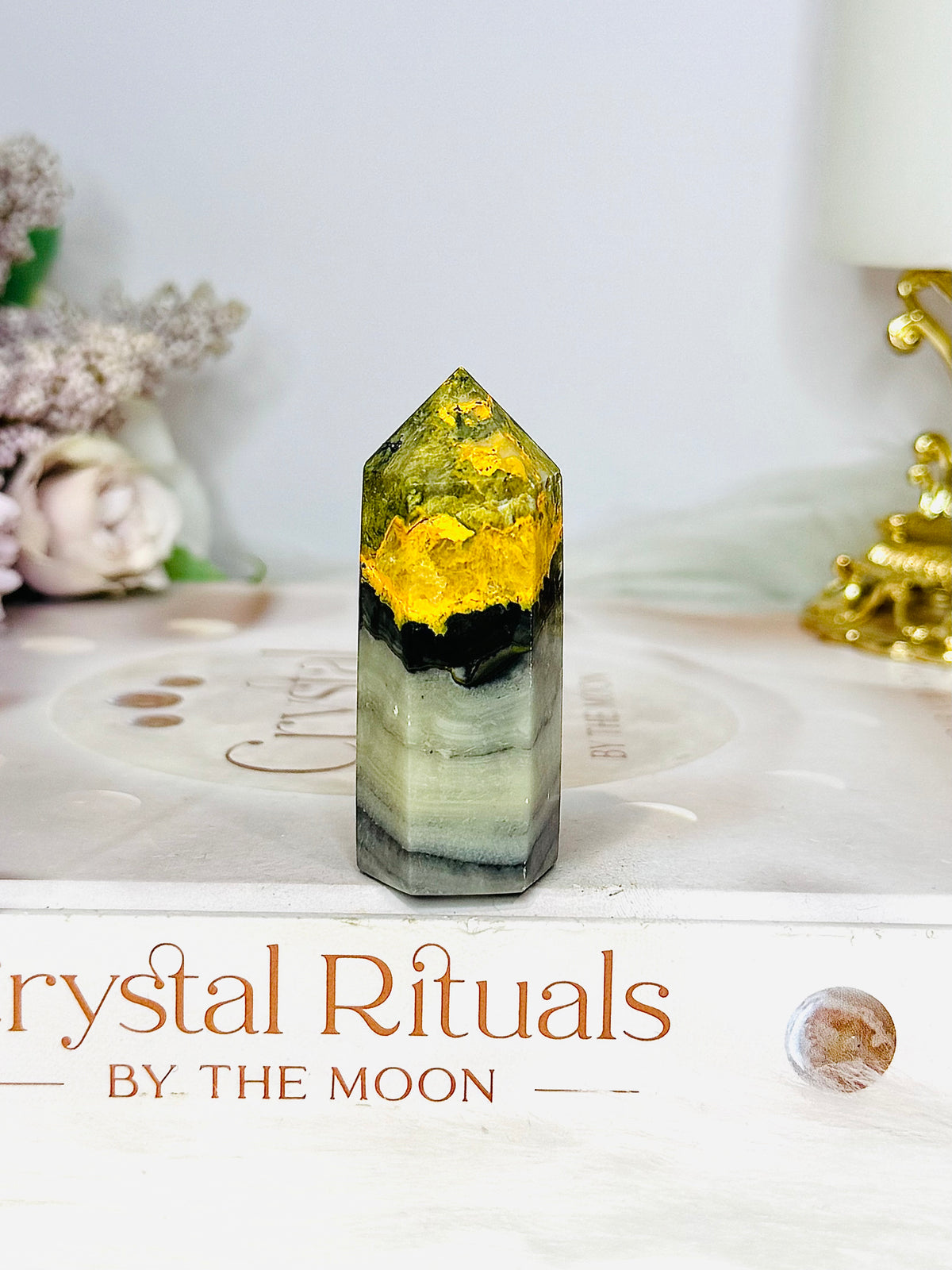 Bumblebee Jasper Druzy Tower 6cm