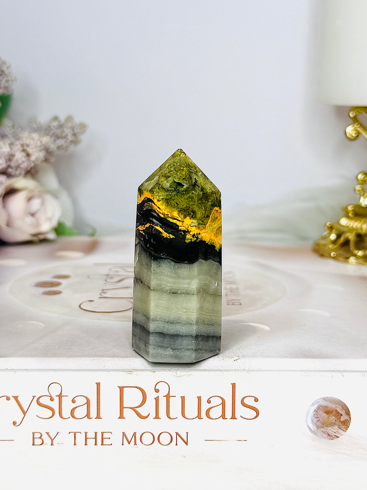 Bumblebee Jasper Druzy Tower 6cm