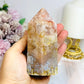 Chunky Pink Amethyst Druzy Tower with Rutile Inclusions 11cm