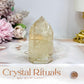 High Grade Golden Healer Tower with Rainbows 7cm