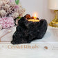 Astrophyllite & Garnet Skull Candle 11cm