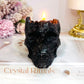 Astrophyllite & Garnet Skull Candle 11cm