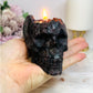 Astrophyllite & Garnet Skull Candle 11cm