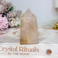 Rare Dentrictic Leaf Rose Quartz Tower 7cm