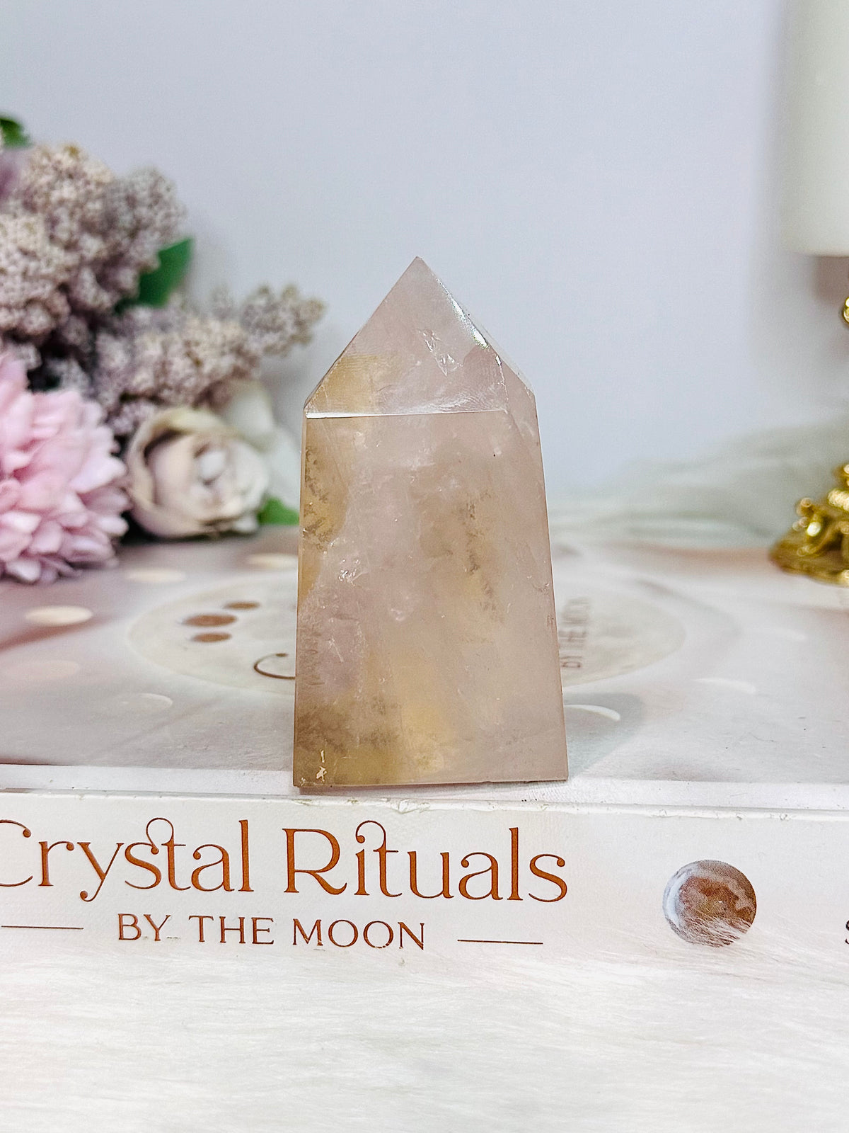 Rare Dentrictic Leaf Rose Quartz Tower 7cm