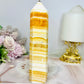 High Grade Orange Calcite Tower 15.5cm