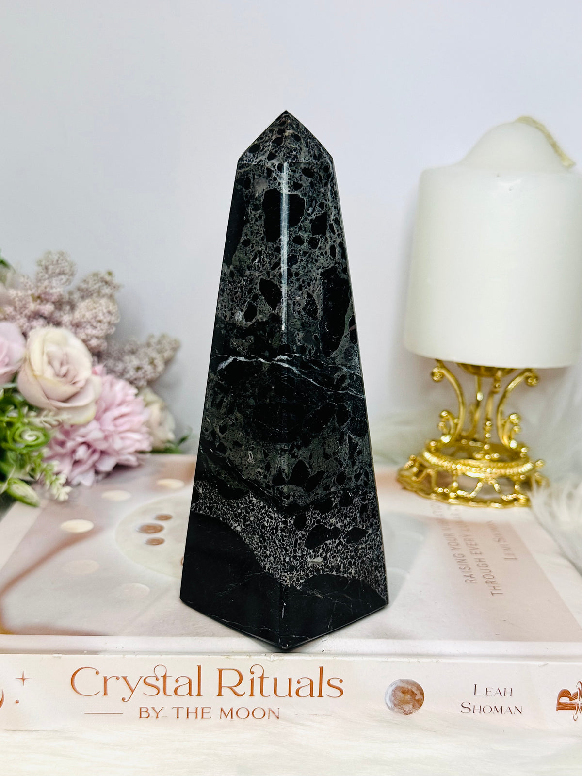 Large Black Onyx Tower 15cm 481g