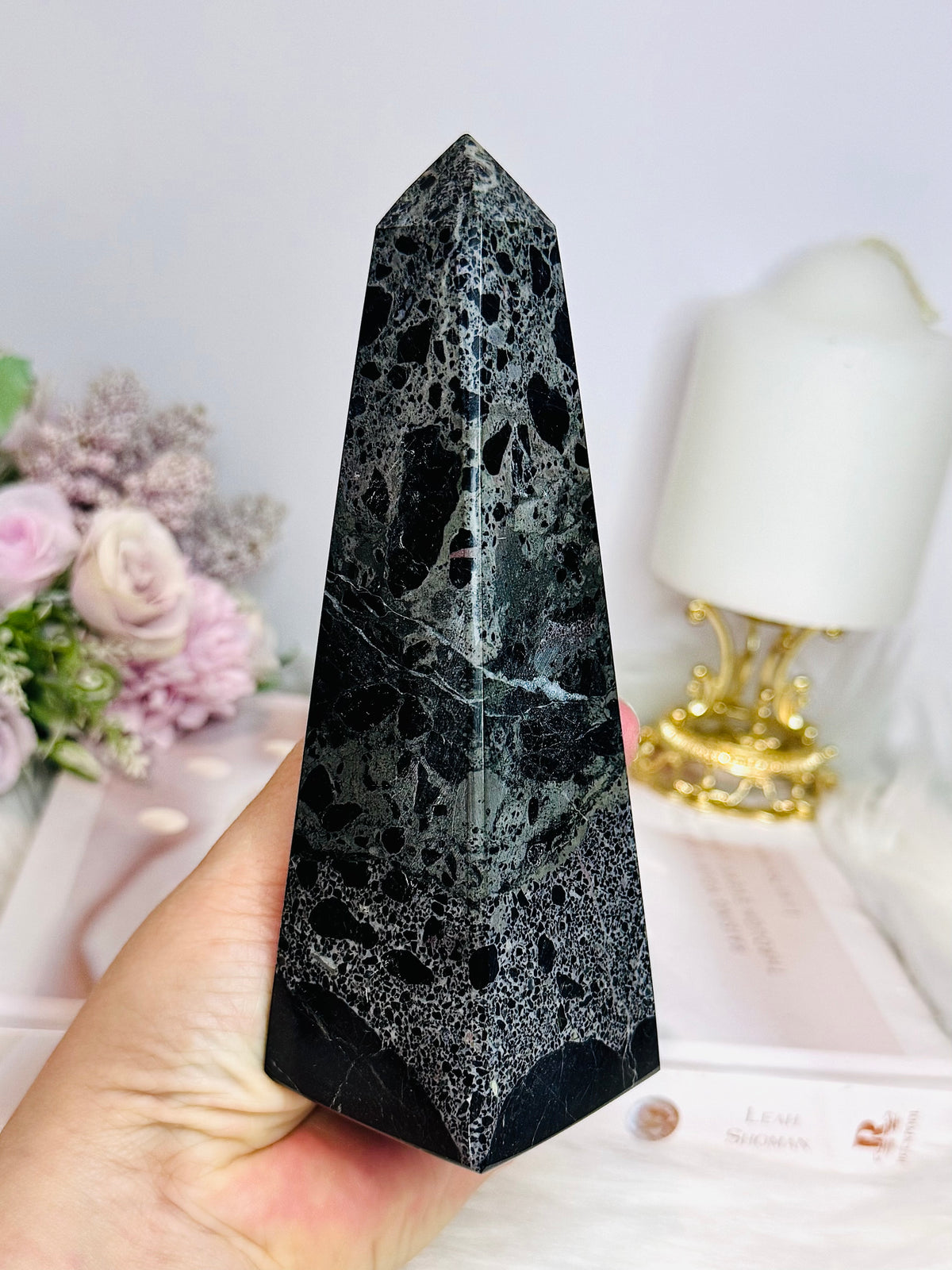 Large Black Onyx Tower 15cm 481g