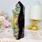 Large High Grade Druzy Fluorite Tower 471g 14cm