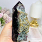Large High Grade Druzy Fluorite Tower 471g 14cm
