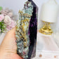 Large High Grade Druzy Fluorite Tower 471g 14cm