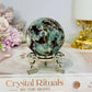 Rare Aquamarine & Pink Tourmaline Sphere on Stand 231g