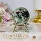 Rare Aquamarine & Pink Tourmaline Sphere on Stand 231g