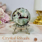 Rare Aquamarine & Pink Tourmaline Sphere on Stand 231g